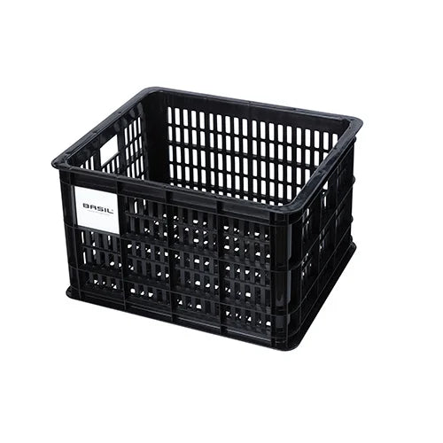 Basil bicycle crate M - medium - 29.5 litres - black - with bolts